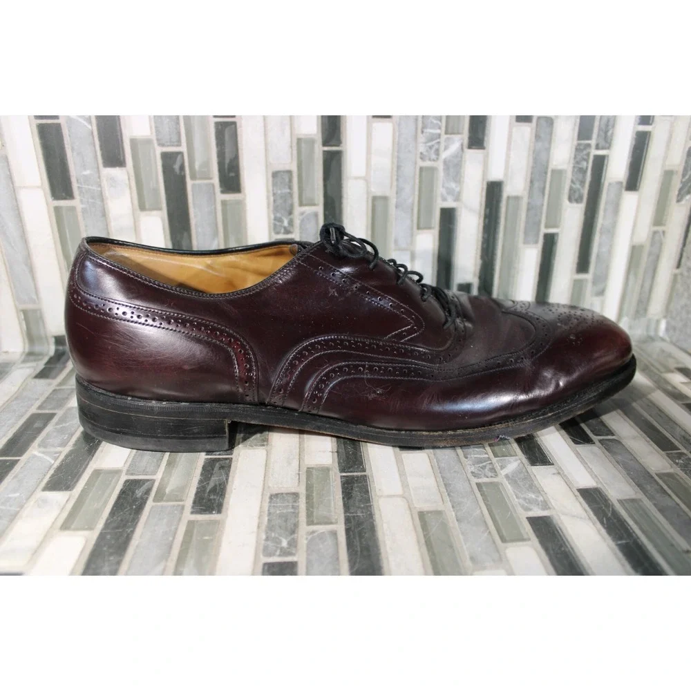 Johnston Murphy Limited Formal Shoes‎ Men Sz 11D Burgundy Leather Tassel wingtip
